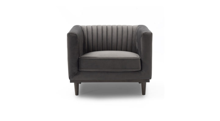 Jackal Club Chair- Stone Grey Velvet
