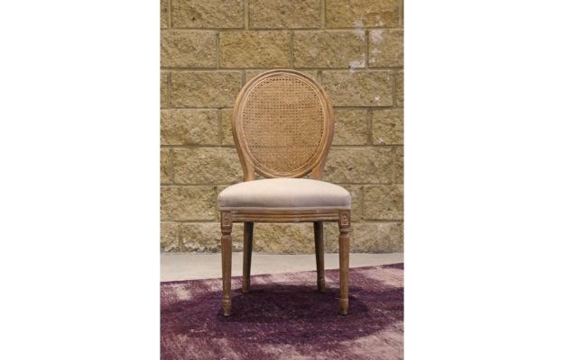 Emperor Chair w/Cane Back Antique Linen