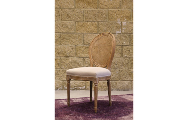 Emperor Chair w/Cane Back Antique Linen