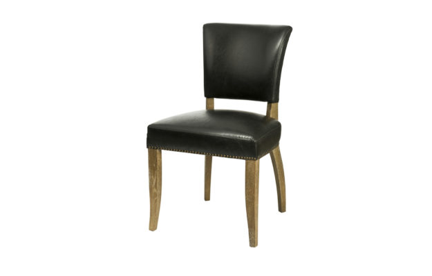 Lex Dining Chair – Black Bicast Leather