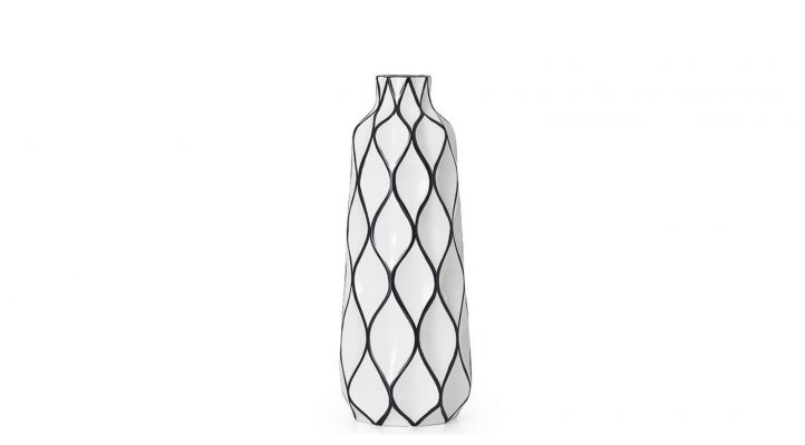 Abstract 15.5h” Lattice Outline Ceramic Vase