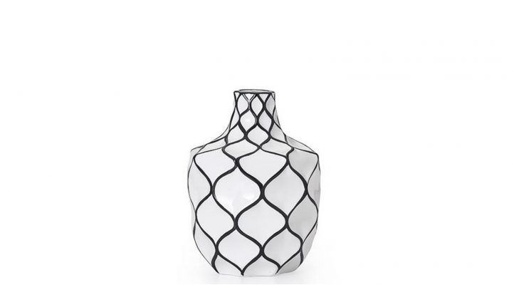 Abstract 9h” Lattice Outline Ceramic Vase