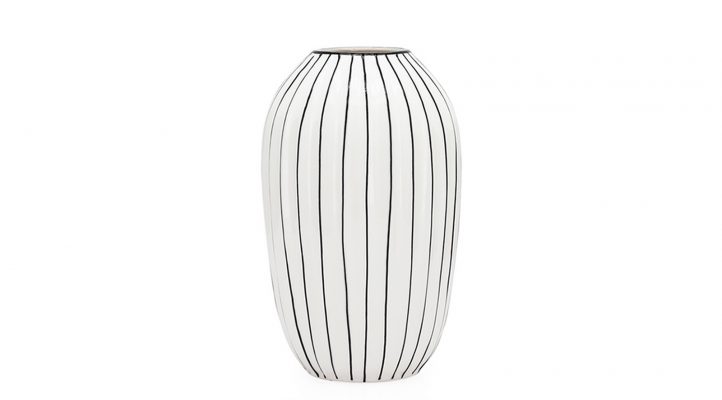 Abstract Striped Gourd 12″H Ceramic Vase