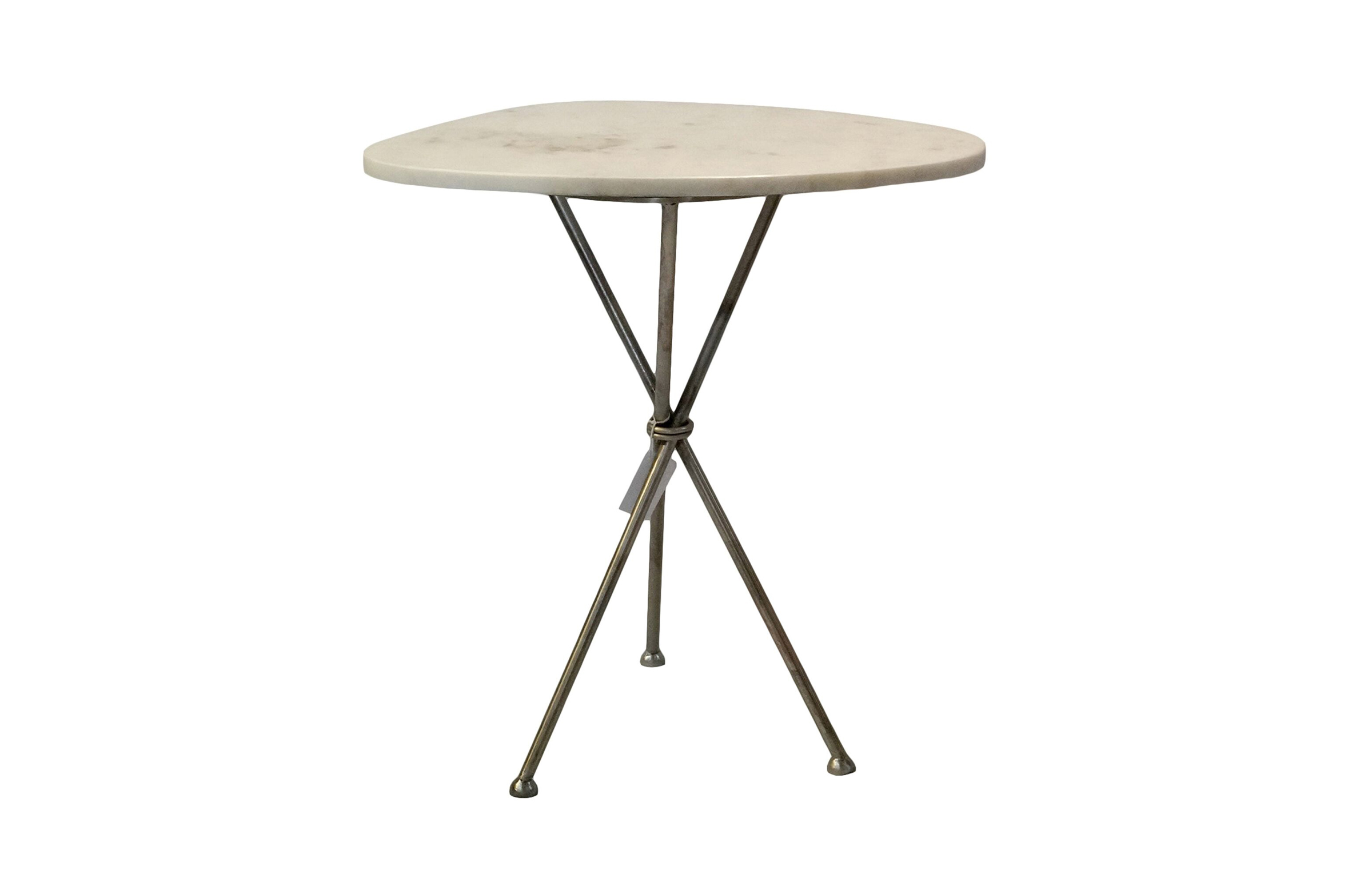 Avu Tripod Side Table White Stone