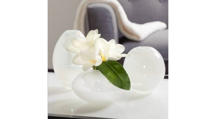 Mini Lustre White Vases, Assorted Set of Three
