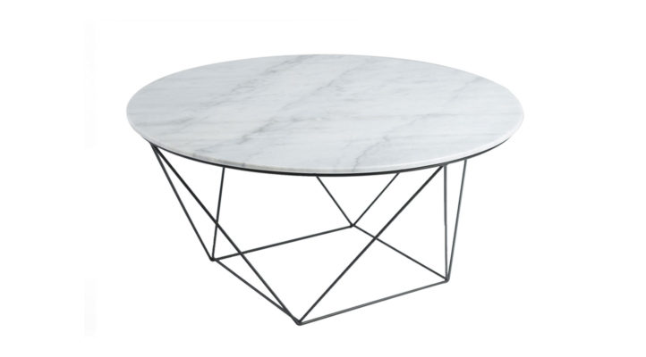 Madrid Round Coffee Table- White Marble