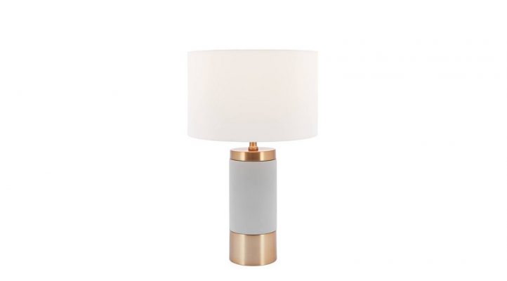 Loris Column Brass/Cement Table Lamp