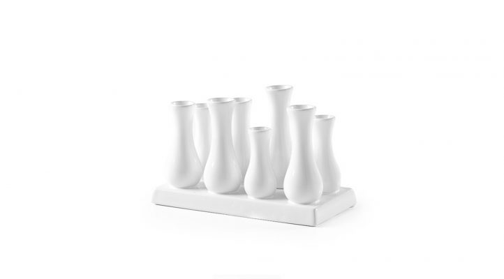 Multi Tube Urn Vase Rectangle – White