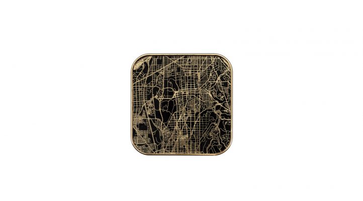Savoy Gold Trim Square Coasters Set of Four – Vintage Map