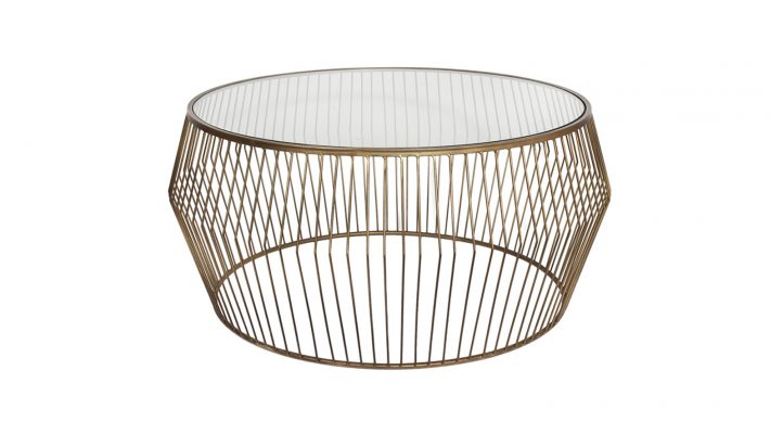 Cyclone Wire Coffee Table – Light Gold