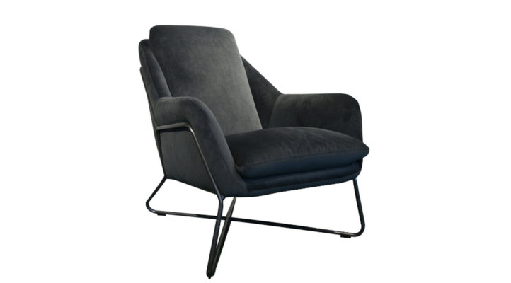 Romeo Lounge Chair – Dark Grey Velvet