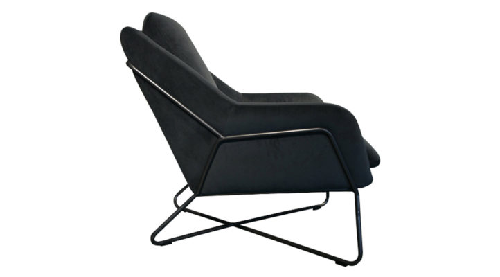 Romeo Lounge Chair – Dark Grey Velvet