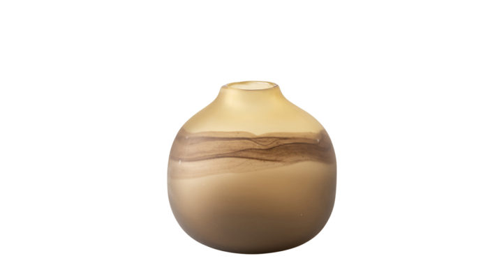 Pyla Short Yellow/Brown Glass Sand Dune Inspired Vase