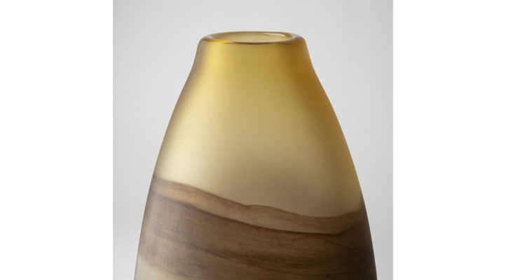 Pyla Large Yellow/Brown Glass Sand Dune Inspired Vase