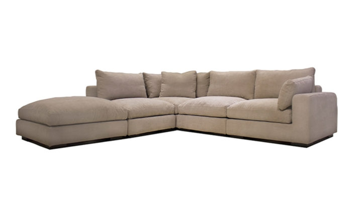 Lynx Fabric Sectional Chaise LAF 5 Psc – Oyster