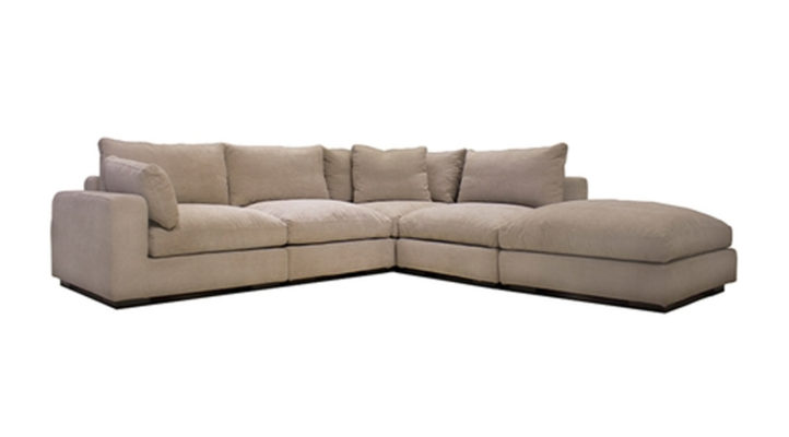 Lynx Fabric Sectional Chaise RAF  5 Psc- Oyster