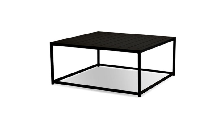 Slat Coffee Table-black Aluminum Frame