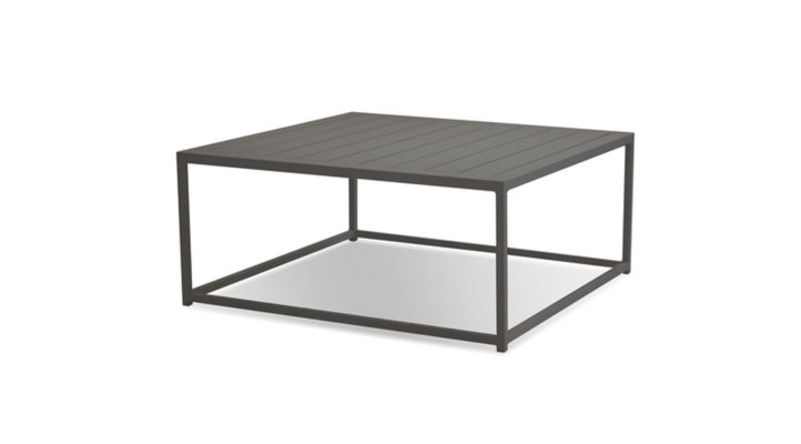 Slat Coffee Table-grey Aluminum Frame