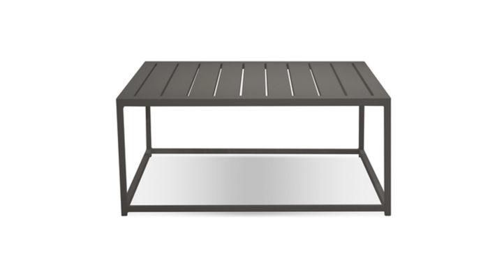 Slat Coffee Table-grey Aluminum Frame