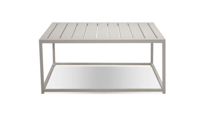Slat Coffee Table-white Aluminum Frame
