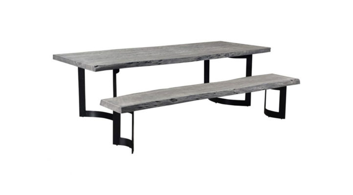 Bent Dining Table Small Weathered Grey