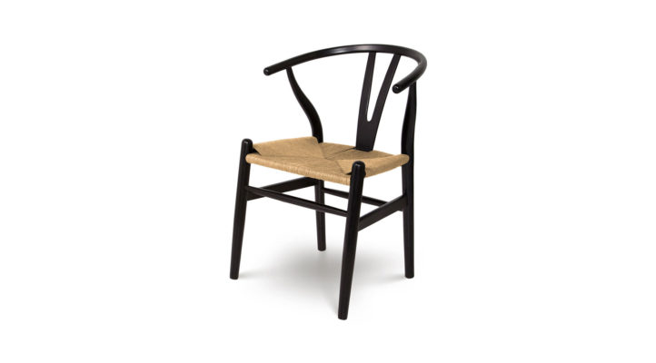 Frida Dining Chair – Black With Natural Seat