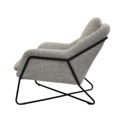 Romeo Lounge Chair – Light Grey Tweed