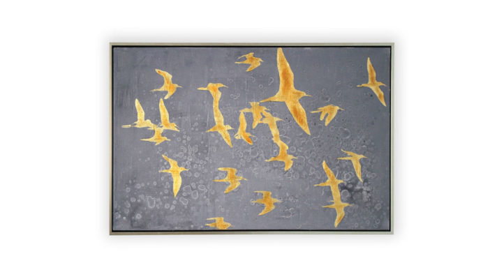 Silhouettes In Flight Iv Hand Painted Canvas
