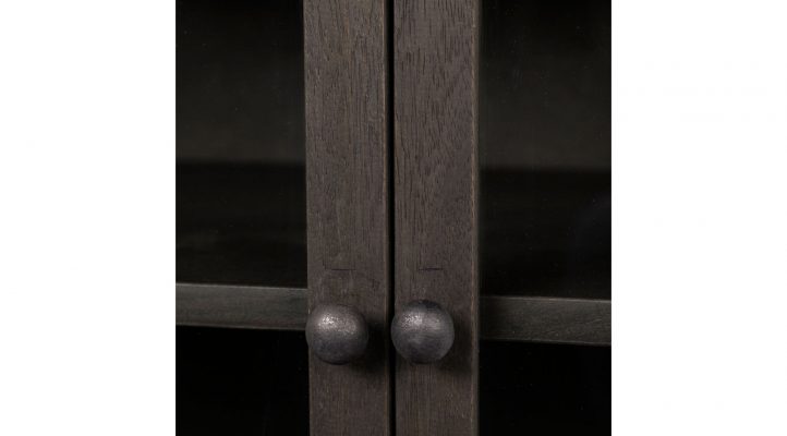 Lyon 36L x 18W Dark Brown Wood and Iron 2 Door Accent Cabinet