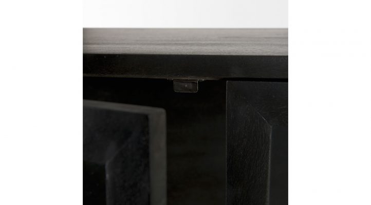 Lyon 36L x 18W x 63H Dark Brown Wood W/ Black Metal Base Display Cabinet