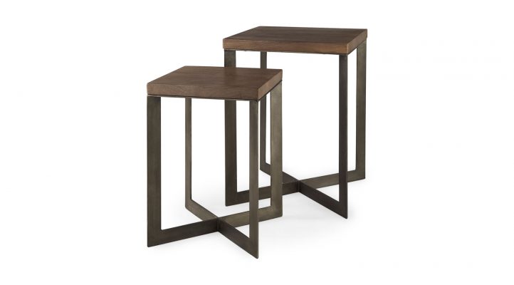 Ray Side Table (Set of 2) – Medium Brown