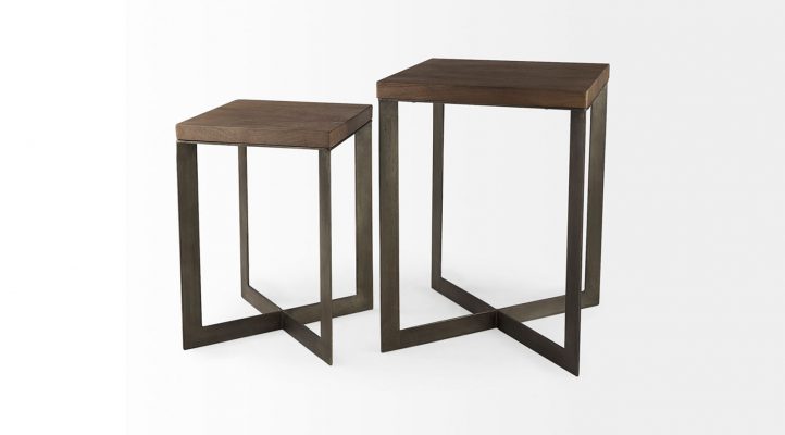 Ray Side Table (Set of 2) – Medium Brown