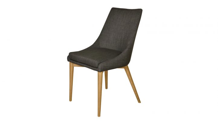 Cappuccino Dining Chair – Dark Grey – Natural Leg