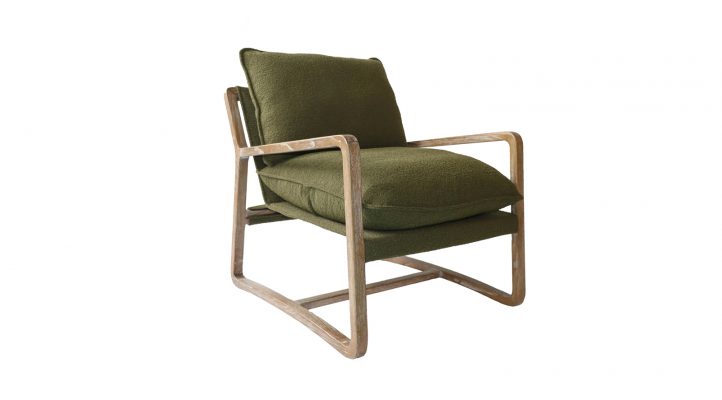 Huntington Club Chair – Moss Boucle