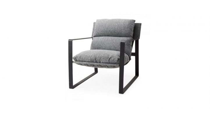 Guilia Frost Gray With Metal Frame Sling Accent Chair