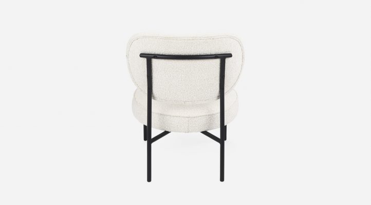 Amelia Cream Boucle W/Black Metal Upholstered Accent Chair