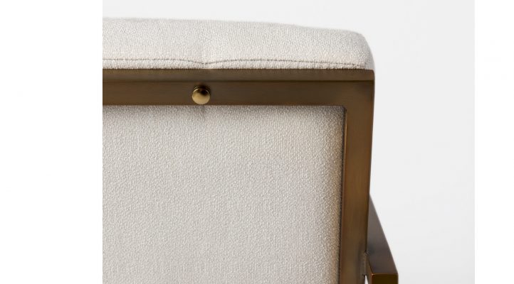 Armelle Cream Fabric Seat W/Gold Metal Frame Accent Chair
