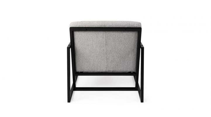 Armelle Gray Fabric Seat W/Black Metal Frame Accent Chair