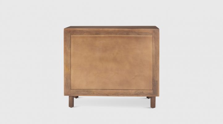 Astrid 36L x 17W x 30.3H Medium Brown Solid Wood 3 Drawer Cabinet