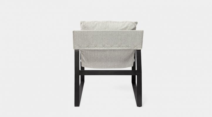 Guilia Castlerock Gray With Metal Frame Sling Accent Chair