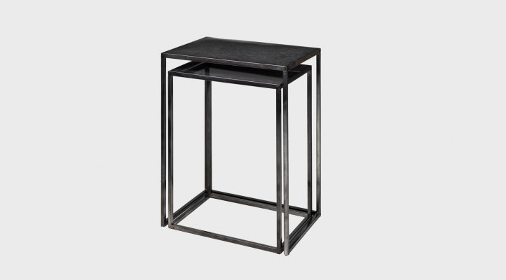Kasey (Set of 2) 17.7L x 12.6W x 24.4H Galvanized Metal Nesting Accent Tables