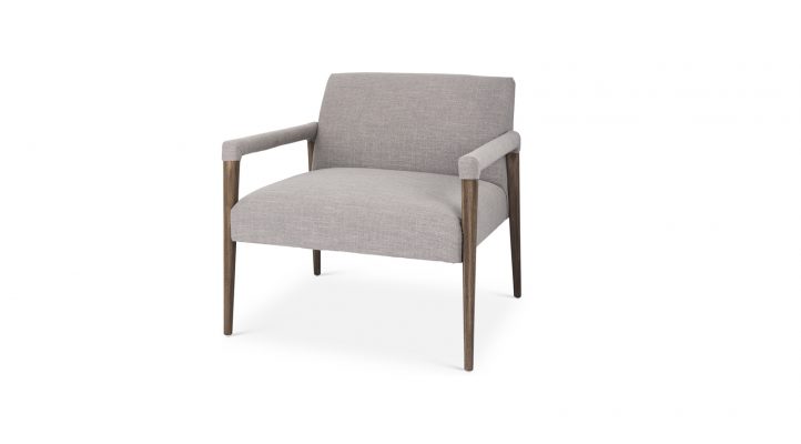 Palisades Gray Fabric w/ Brown Wood Frame Accent Chair
