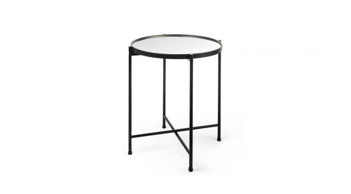 Samantha (Small) Black Mirror Top Accent Table