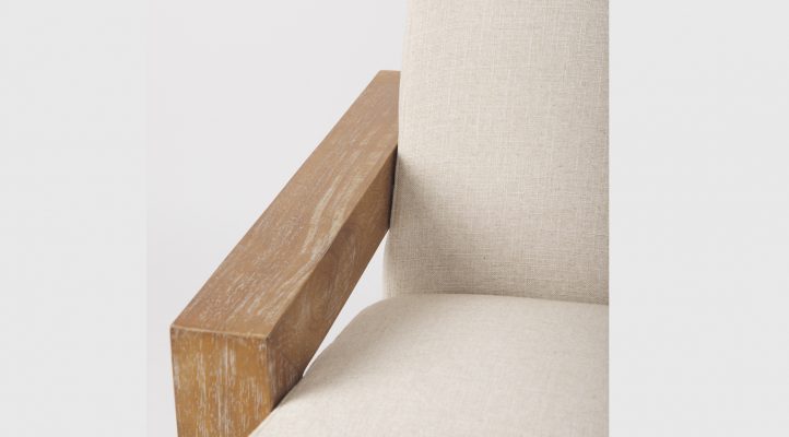 Sovereign II Cream Fabric Seat and Wood Frame Accent Chair