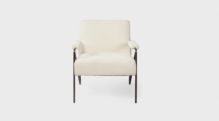 Vicunya Cream Fabric W/Gun Metal Gray Metal Frame Accent Chair