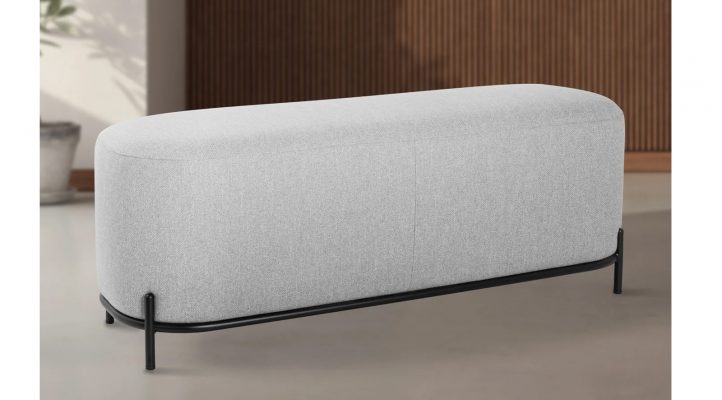 Pender Pin Leg Upholstered Long Bench – Grey
