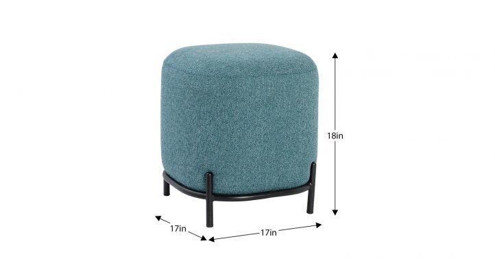 Pender Pin Leg Upholstered Stool – Blue