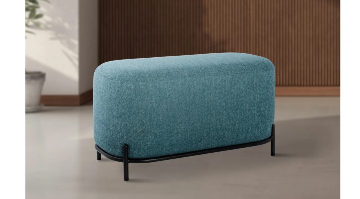 Pender Pin Leg Upholstered Short Bench – Blue