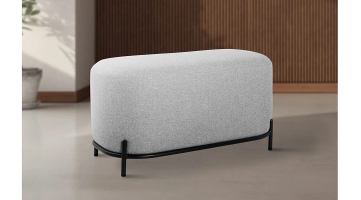 Pender Pin Leg Upholstered Short Bench – Grey