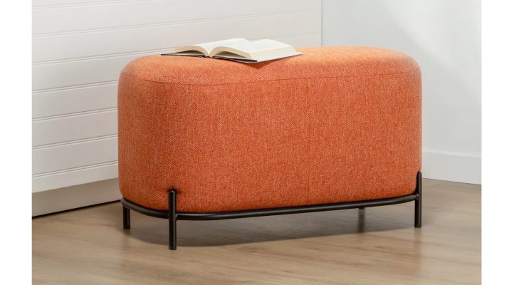 Pender Pin Leg Upholstered Short Bench – Orange